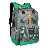 Balo Minecraft Pickaxe Emerald đựng laptop, sách vở