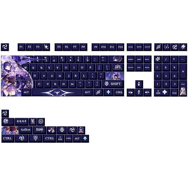  Bộ Keycap bàn phím cơ Genshin Impact Raiden Shogun Full Set 