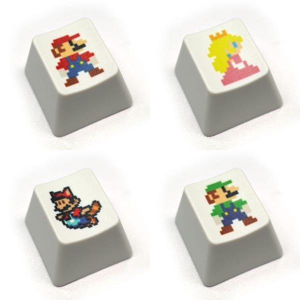  Set 16 nút Keycap Super Mario Pixel Retro Art cho phím cơ 
