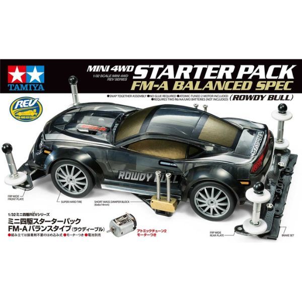  Xe đua Mini 4WD Starter Pack FM-A Balanced Spec Rowdy Bull - Tamiya 18710 