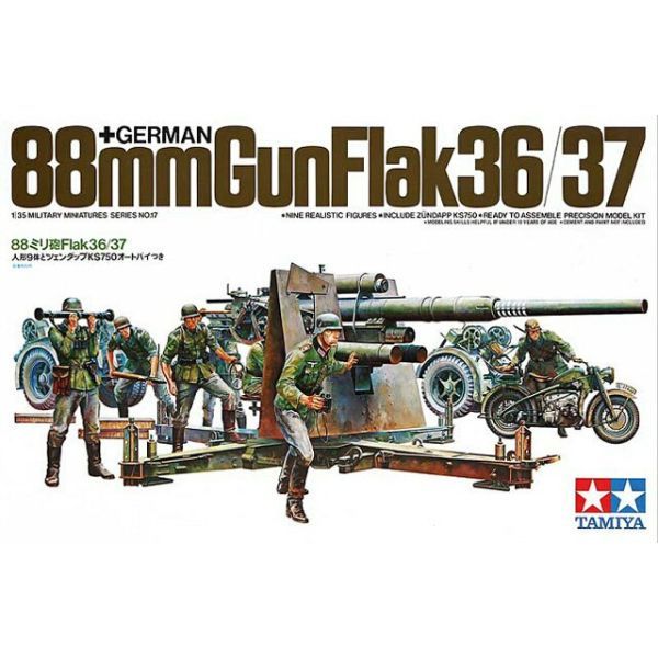  Mô hình súng pháo German 88mm Gun Flak 36/37 1/35 - Tamiya 35017 