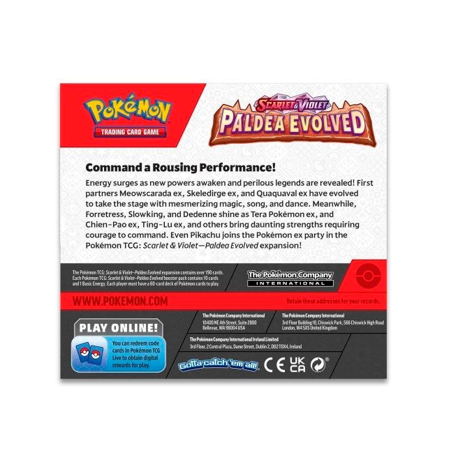  PP40 - Thẻ bài Pokemon TCG Paldea Evolved Booster Pack 