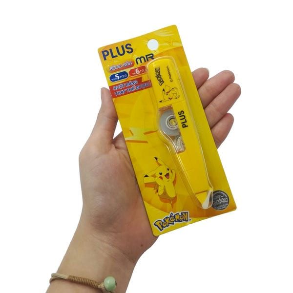  Băng xóa kéo Pokemon Pikachu màu Vàng 5mm x 6m 