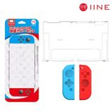 Ốp thân máy IINE trong suốt cho Switch OLED kèm Case Joy-con Neon xanh đỏ