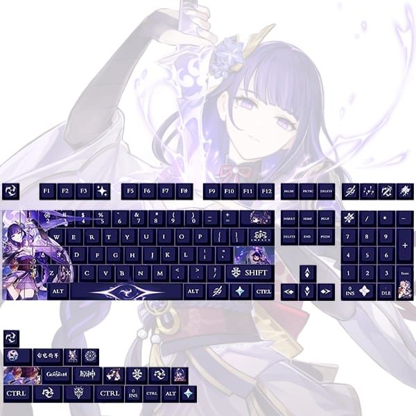  Bộ Keycap bàn phím cơ Genshin Impact Raiden Shogun Full Set 
