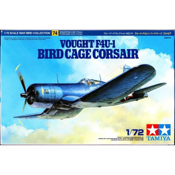  Mô hình máy bay Vought F4U-1 Bird Cage Corsair 1/72 - Tamiya 60774 