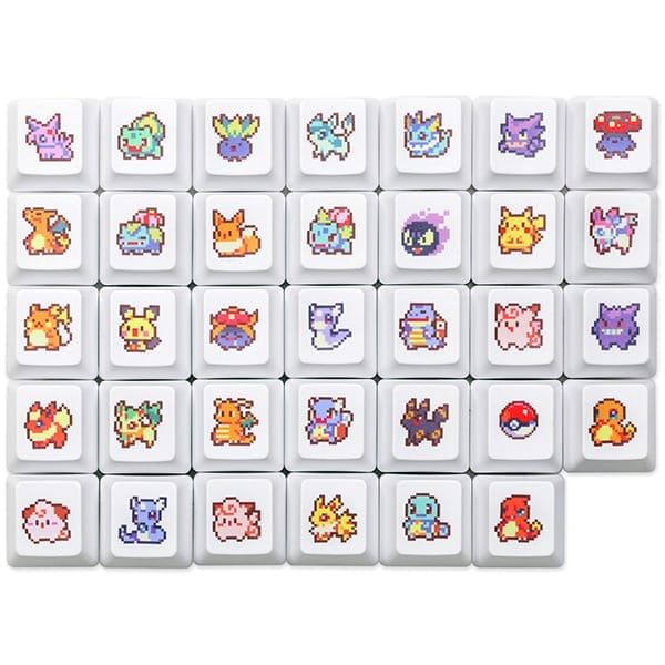  Set 34 nút Keycap Pokemon Pixel Retro Art cho phím cơ 