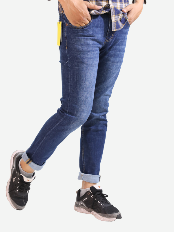  Quần Jean Nam Slim Fit Ống Côn, Ôm Nhẹ - Co Giãn, Màu Xanh Đậm Brandsio A1 