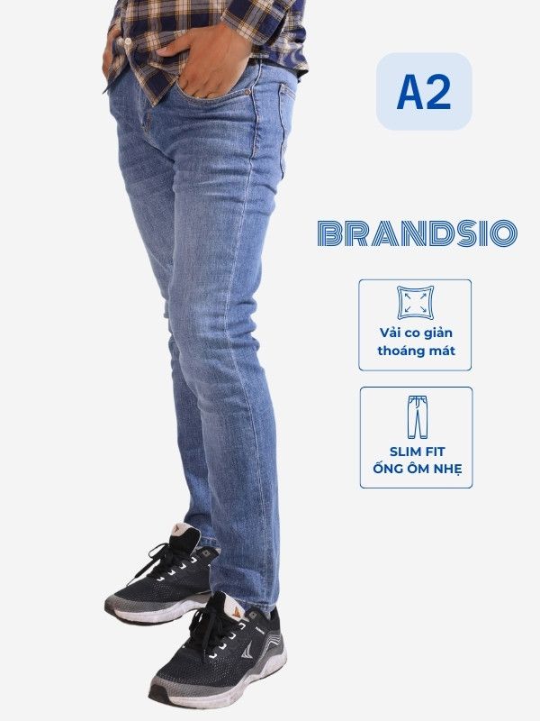  Quần Jean Nam Slim Fit Ống Côn, Ôm Nhẹ - Co Giãn Brandsio A2 