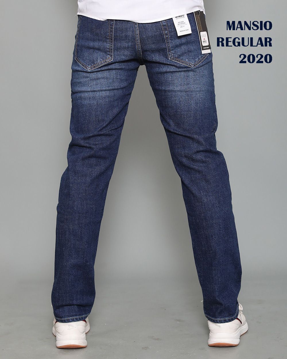 Quần jeans nam VNXK ống đứng co giản xanh 2020