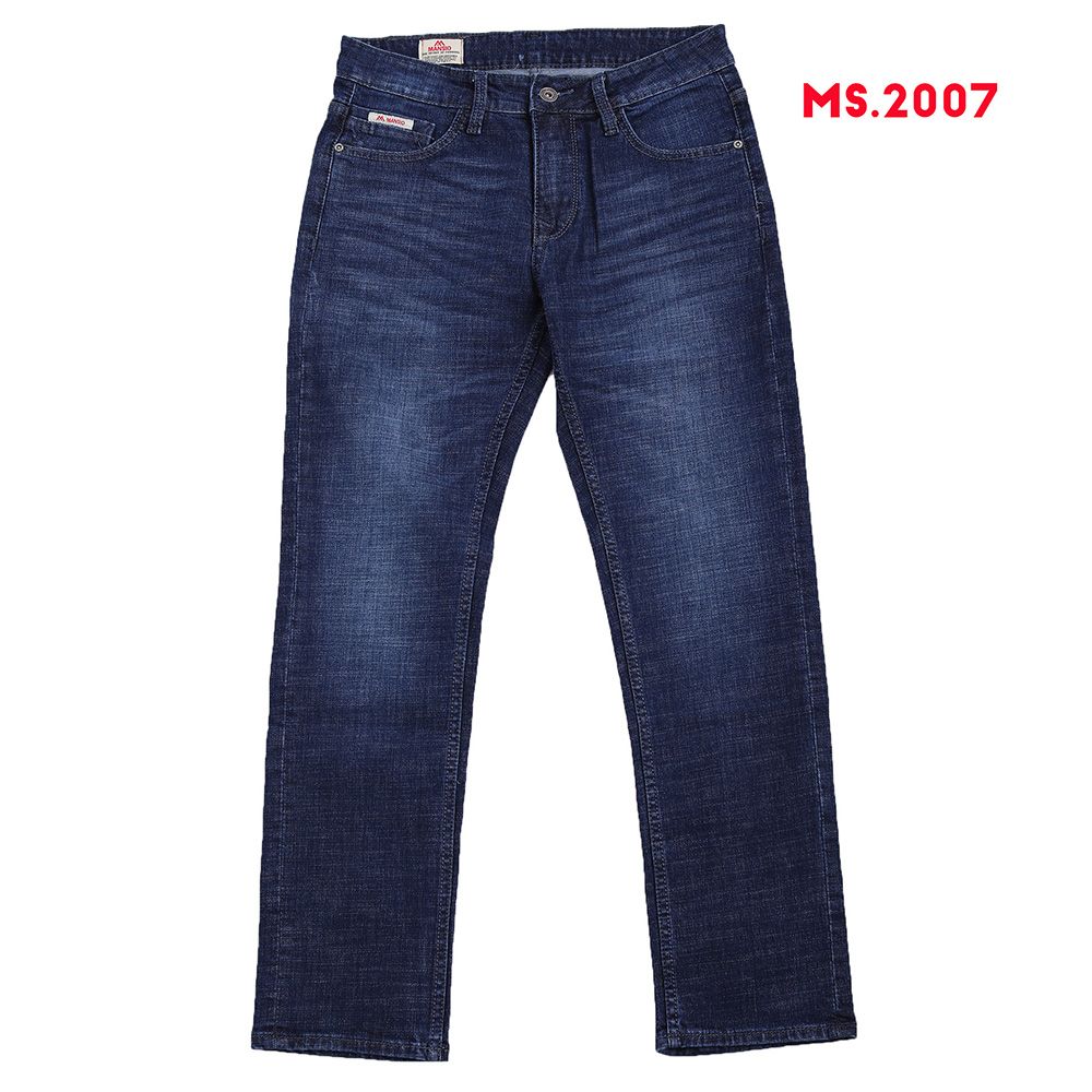 Quần jeans nam VNXK ống đứng co giản xanh đậm 2007
