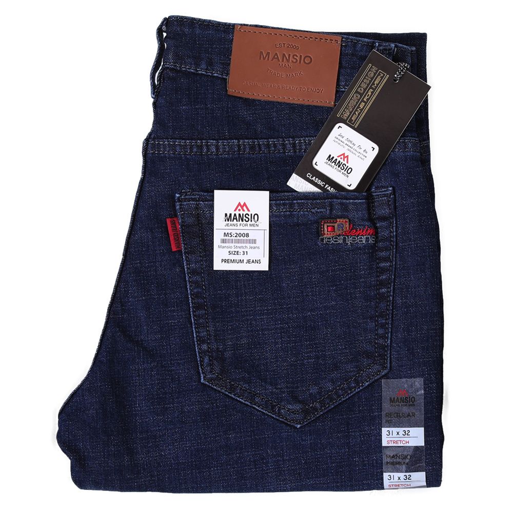 Quần jeans nam ống suông đứng Mansio Regular 2008 - Xanh đậm