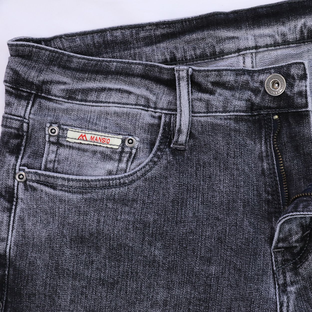 Quần jeans nam VNXK Form 511 suông đứng co giản nhẹ xám đậm 2105