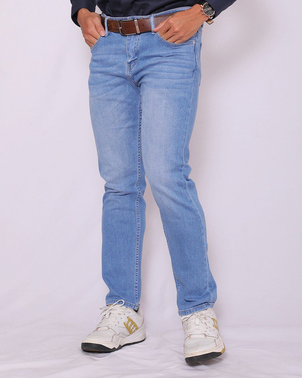 Quần jeans nam Form 511 suông đứng co giản nhẹ trắng xanh 105