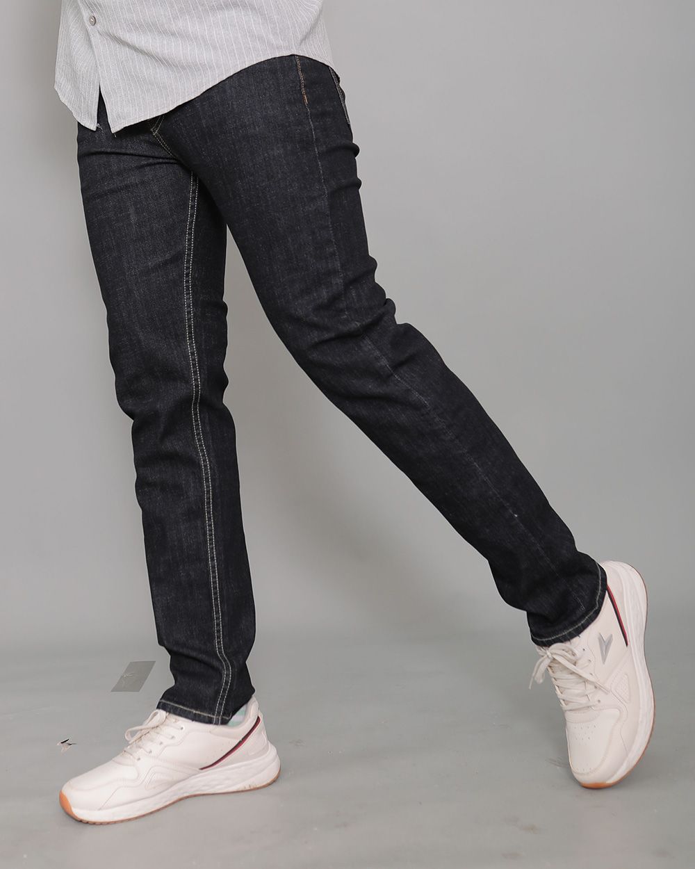 Quần jeans nam VNXK Form 511 suông đứng co giản nhẹ xanh đen indigo 2032