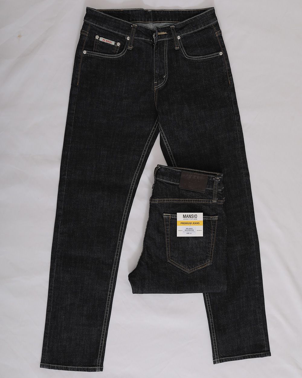 Quần jeans nam VNXK Form 511 suông đứng co giản nhẹ xanh đen indigo 2032