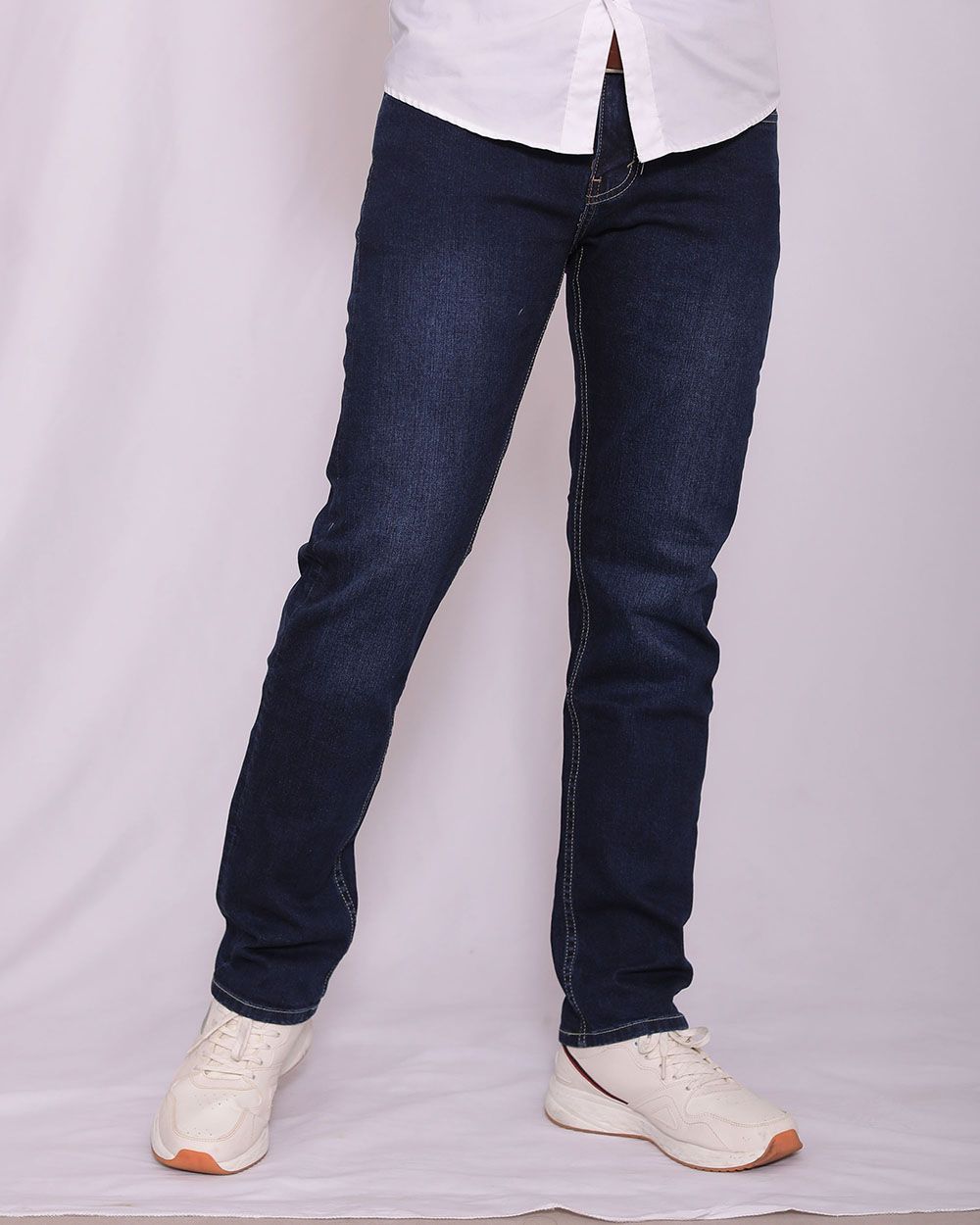 Quần jeans nam VNXK ống đứng co giản xanh đậm 2029