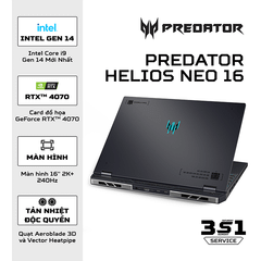 Laptop Acer Predator Helios Neo 16 PHN16-72-71UM (i7-14700HX | 16GB | 1TB | GeForce RTX™ 4070 8GB | 16' QHD 240Hz 100% DCI-P3 | Win 11)