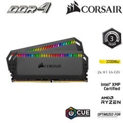 RAM PC CORSAIR DOMINATOR PLATINUM RGB 16GB DDR4 2x8GB 3200MHz CMT16GX4M2E3200C16