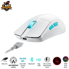 Chuột Gaming ASUS ROG Harpe Ace Aim Lab Edition Wireless - Moonlight White