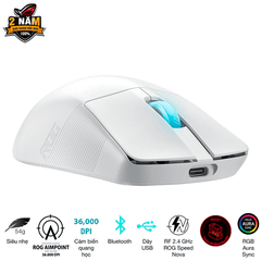 Chuột Gaming ASUS ROG Harpe Ace Aim Lab Edition Wireless - Moonlight White