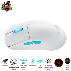 Chuột Gaming ASUS ROG Harpe Ace Aim Lab Edition Wireless - Moonlight White