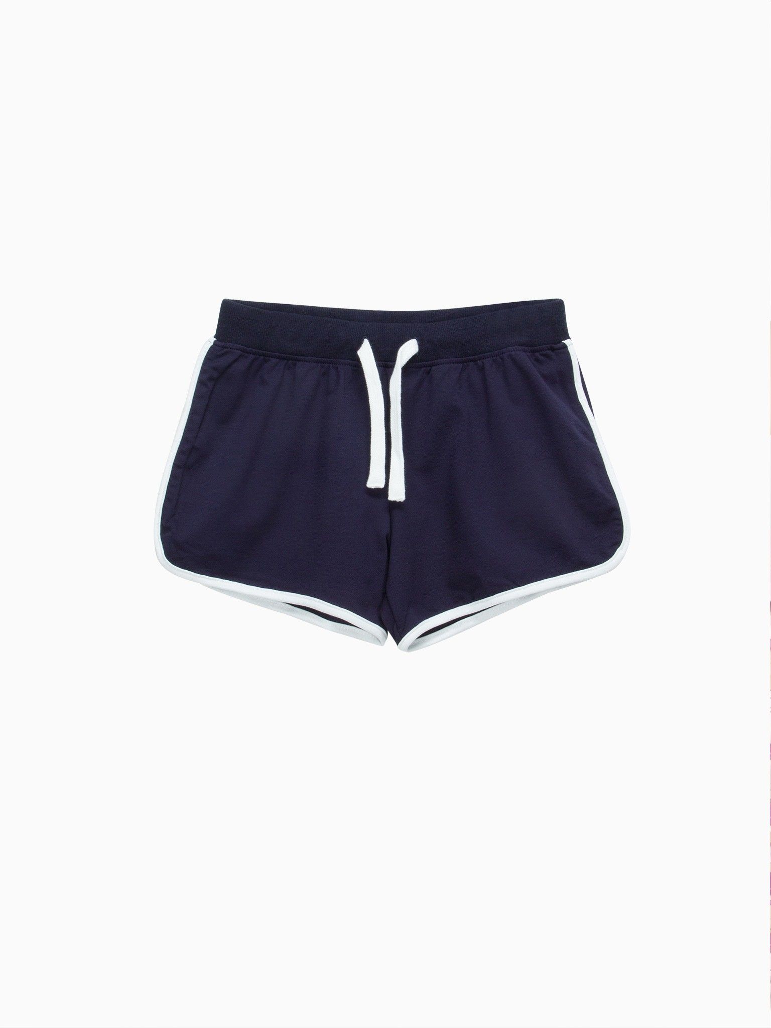 Quần short da cá bé gái mầu xanh na vy viền trắng - Blue Seven