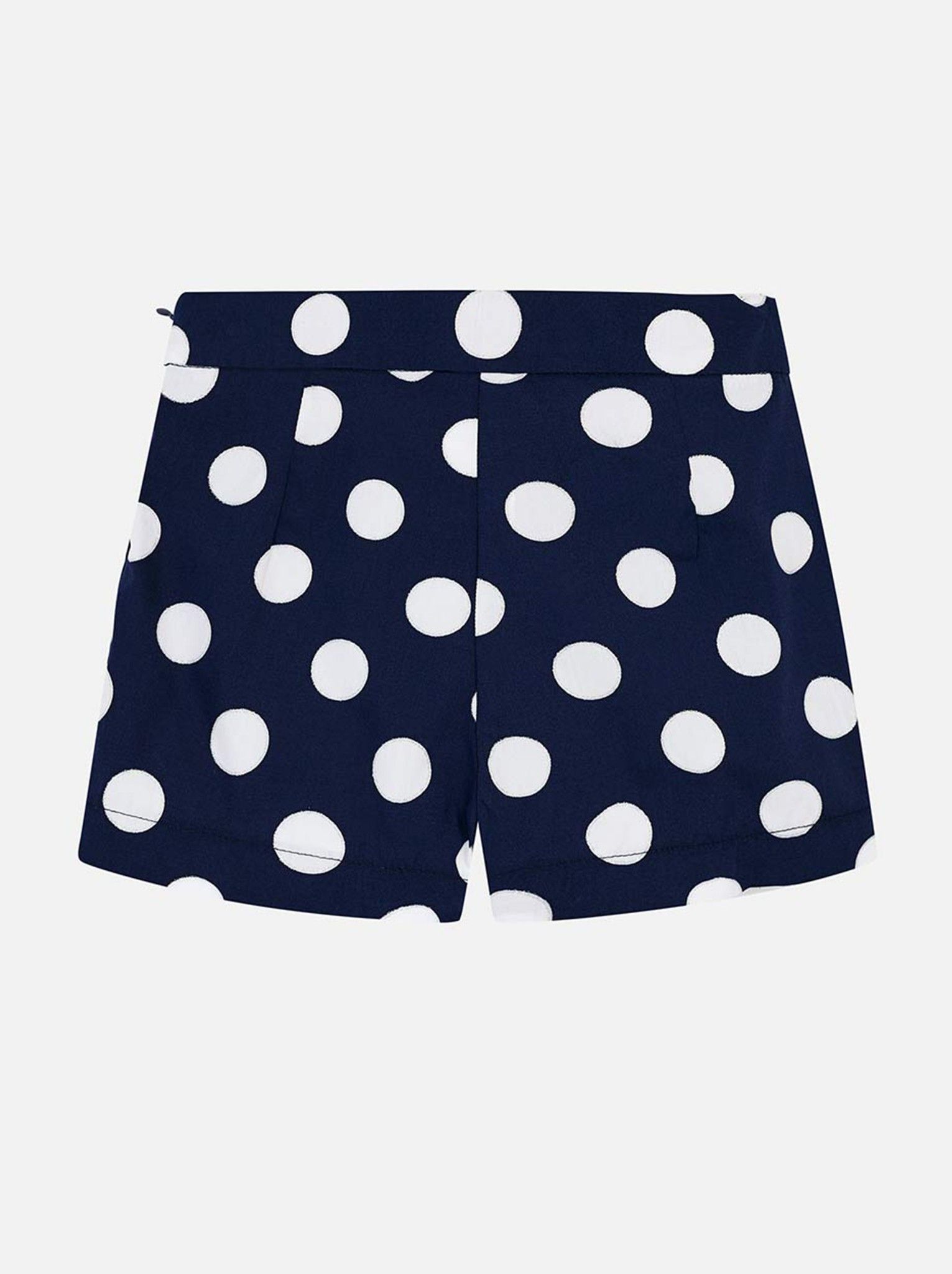 Quần short xanh navy chấm bi
