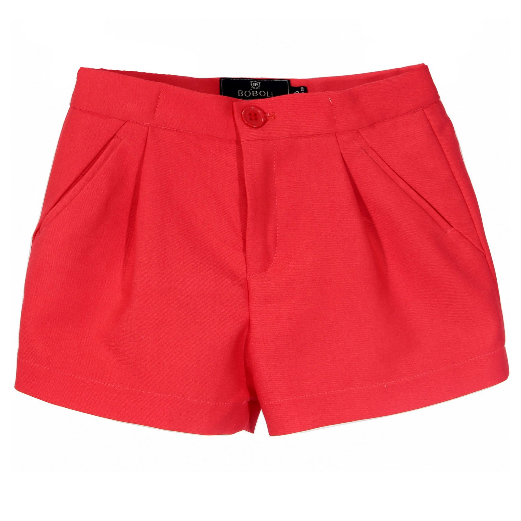 Quần short bé gái xếp ly màu cam