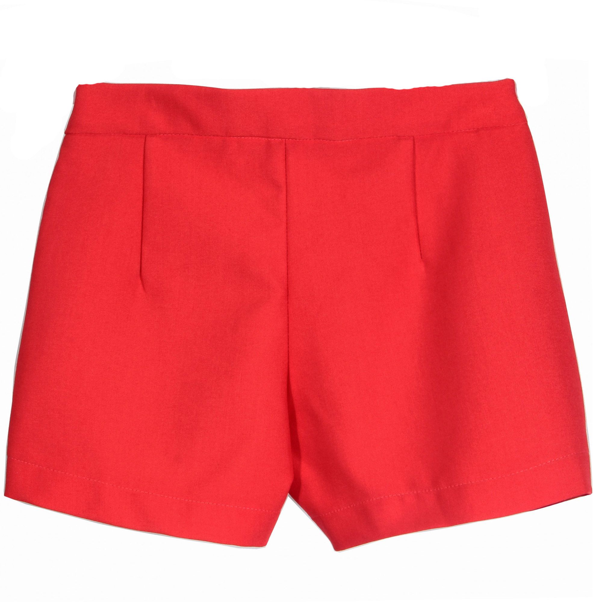 Quần short bé gái xếp ly màu cam