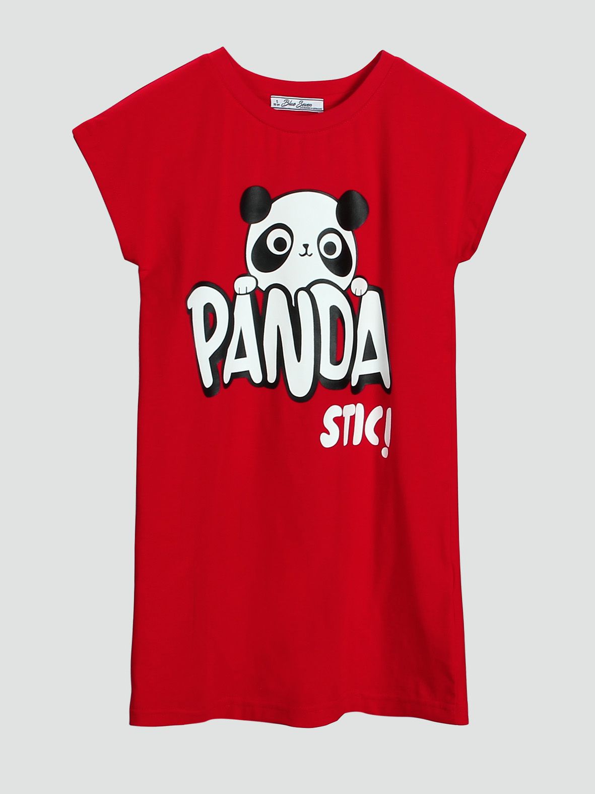 Váy cotton đỏ hình gấu chữ PANDA