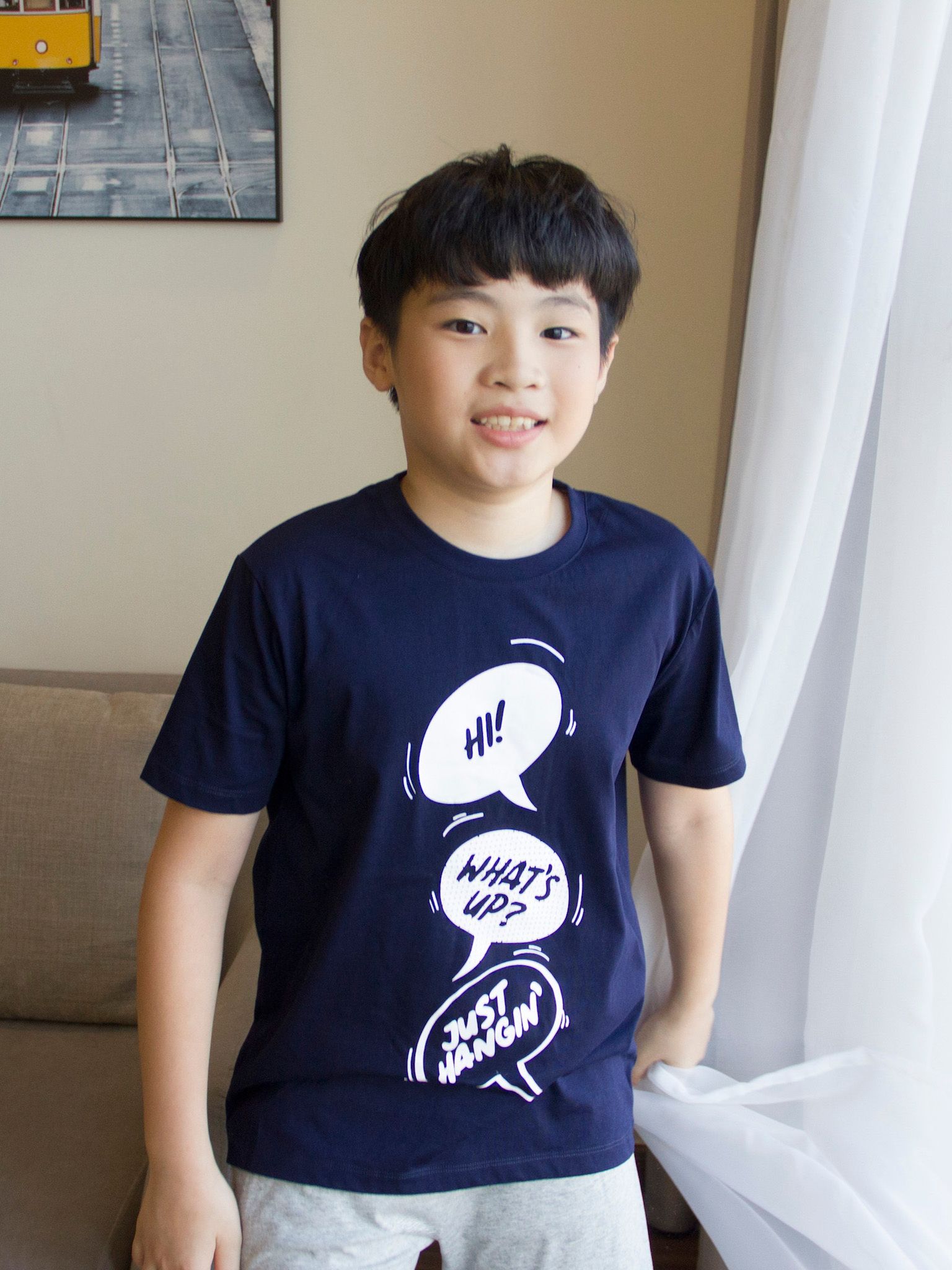 Đồ bộ mặc nhà áo navy quần ghi - Blue Seven