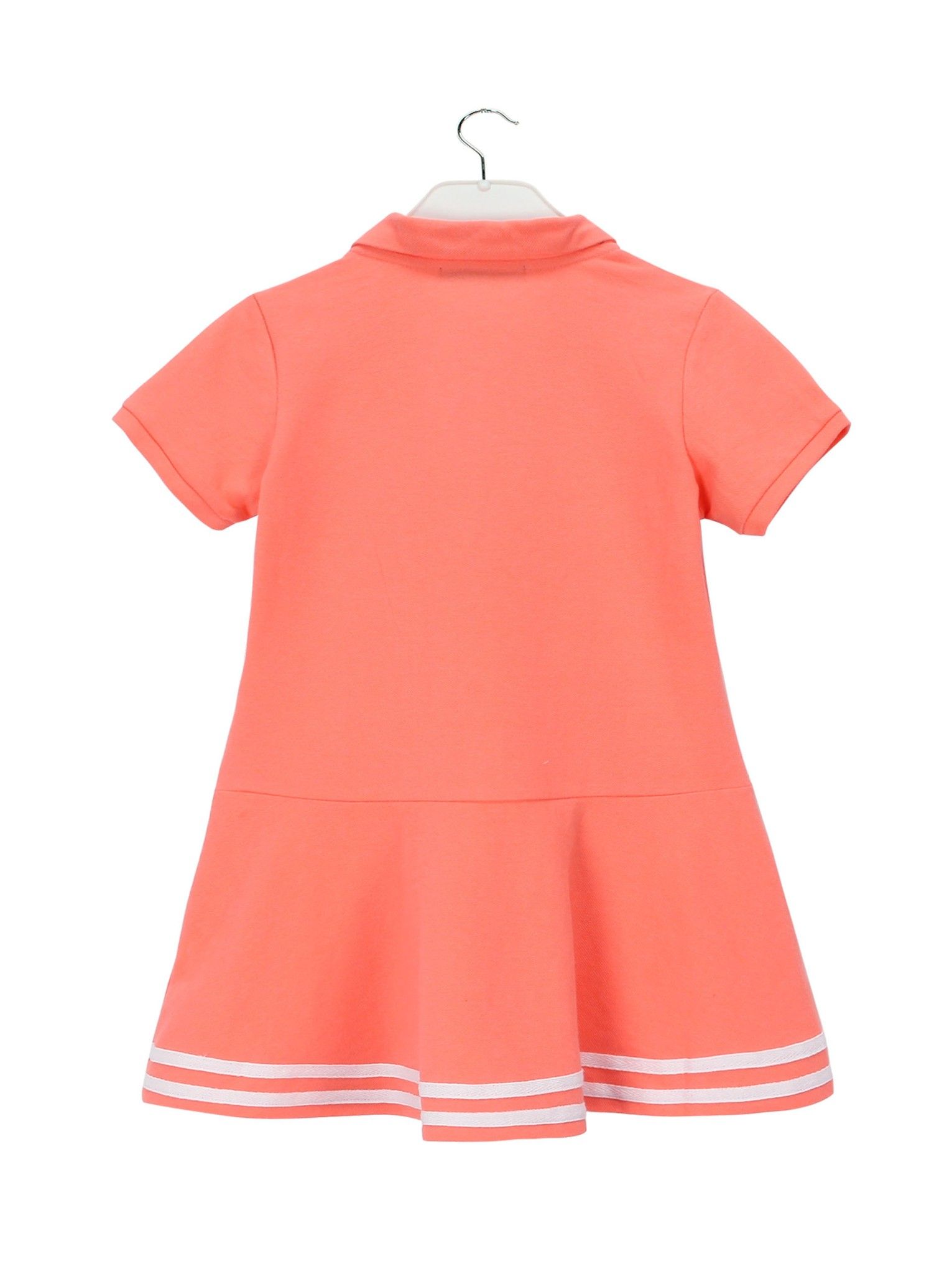 Váy polo bé gái viền ruy băng trắng