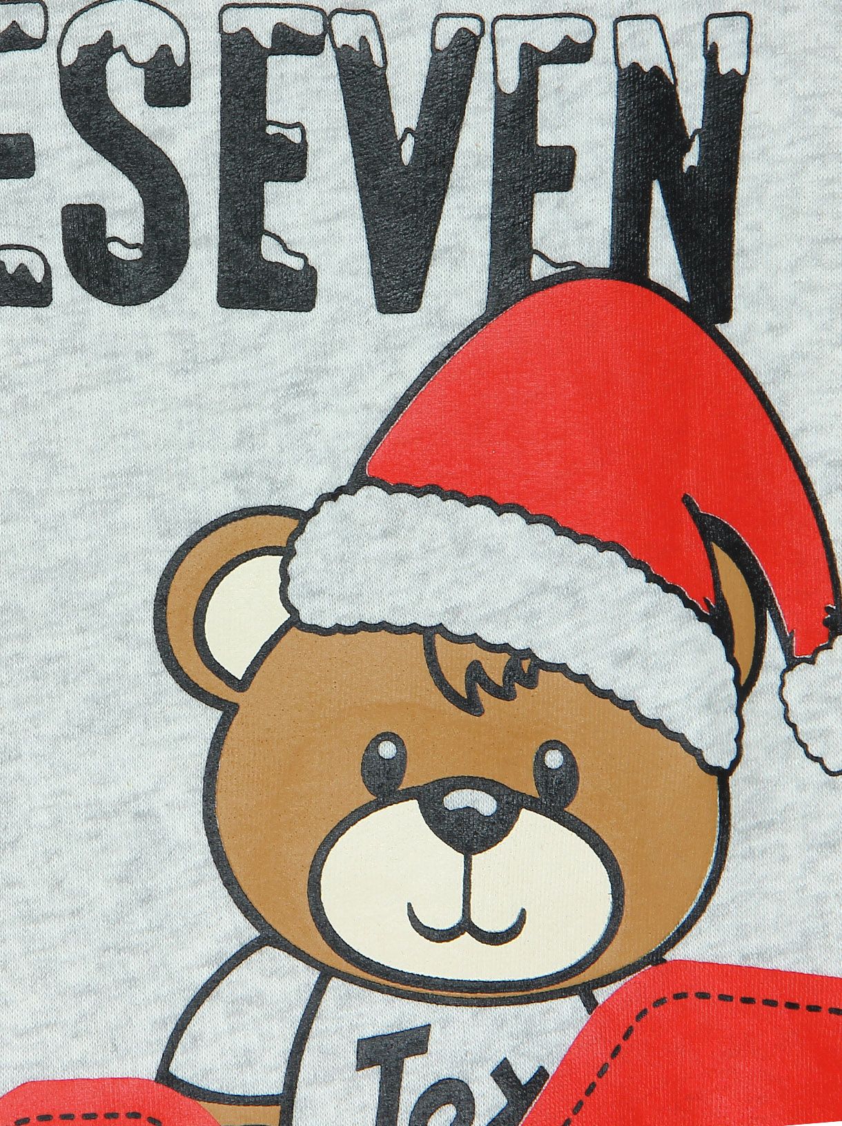 Áo nỉ bé gái gấu đội mũ noel mầu ghi