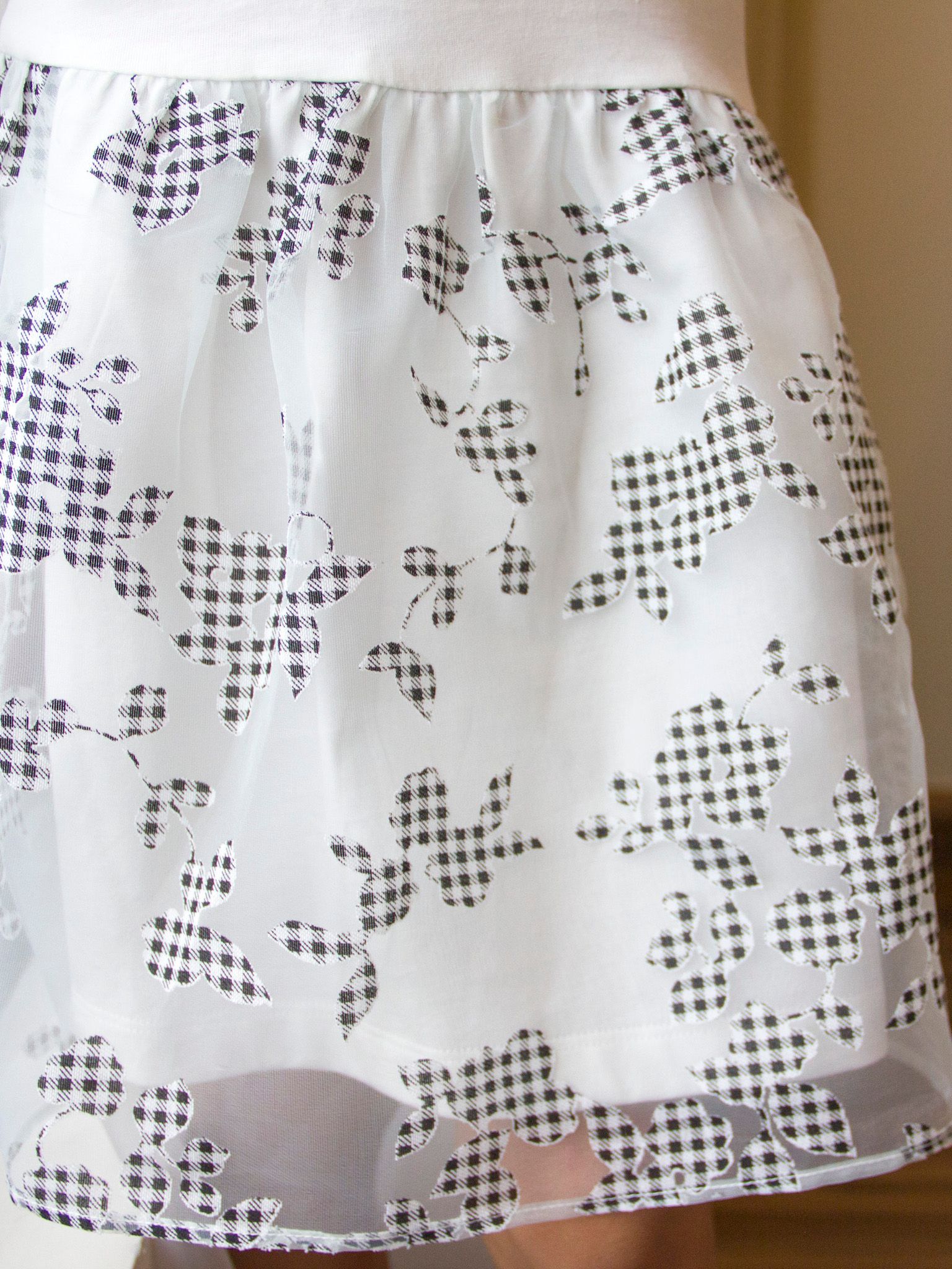 Váy đầm bé gái cotton trắng chân váy zen kính - Blue Seven