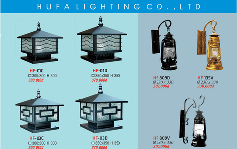  ĐÈN TRỤ CỔNG HF 01C, 01D, 03C, 03D, ĐÈN DẦU HF 809D, 135V, 809V 