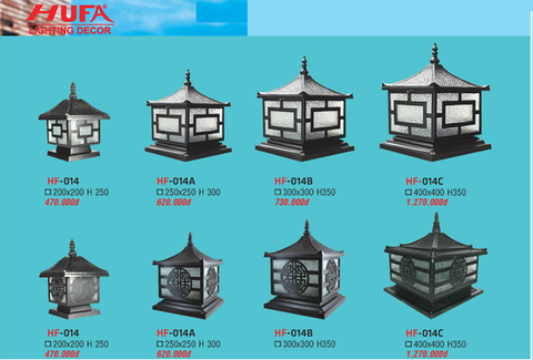  ĐÈN TRỤ CỔNG HUFA HF 014, 014A, 014B, 014C 