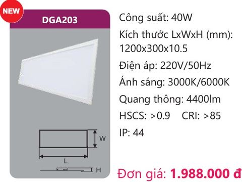  ĐÈN LED PANEL 300 X 1200 DUHAL DGA203 