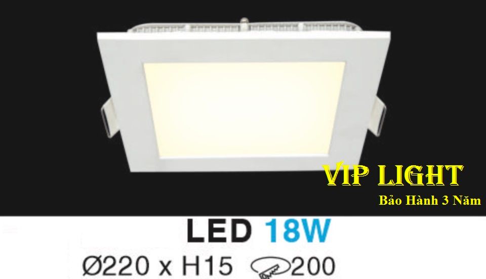 ĐÈN ÂM TRẦN VUÔNG SIÊU MỎNG LED 3 BA CHẾ ĐỘ ĐỔI MÀU 18W HUFA AT-86 LED 18W