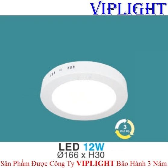 ĐÈN ỐP TRẦN, ĐÈN GẮN NỔI, ĐÈN ỐP NỔI _ TRÒN PHI Ø166 LED 12W ĐỔI MÀU MP 10 HUFA