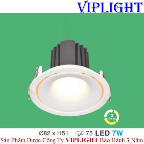  ĐÈN ÂM TRẦN 3 CHẾ ĐỘ LED 7W AT-39 LED 7W BA MÀU 