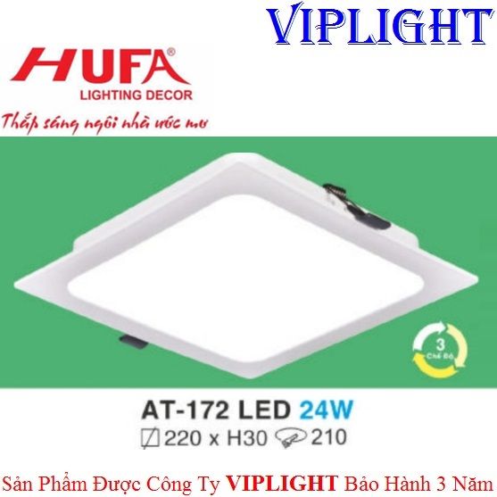 ĐÈN ÂM TRẦN HUFA LED 24W BA CHẾ ĐỘ AT-172 LED 24W VUÔNG 3 MÀU