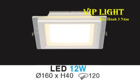  ĐÈN ÂM TRẦN KIẾNG ( MẶT KÍNH ) VUÔNG LED 12W HUFA AT-55 LED 12W 