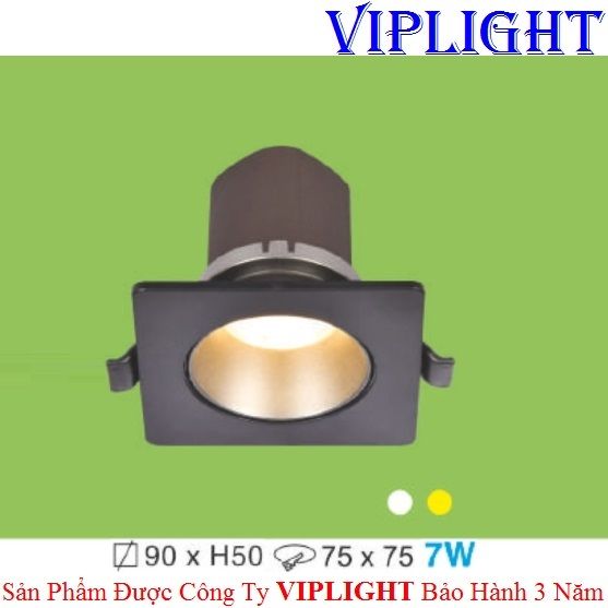 ĐÈN ÂM TRẦN MẶT VUÔNG AT-177 LED 7W / THÂN MÀU ĐEN