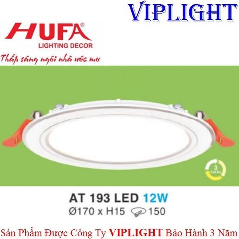  ĐÈN ÂM TRẦN MỎNG VIỀN BẠC HUFA LED 12W BA CHẾ ĐỘ AT 193 LED 12W 3 MÀU 