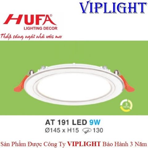  ĐÈN ÂM TRẦN MỎNG VIỀN BẠC HUFA LED 9W BA CHẾ ĐỘ AT 191 LED 9W 3 MÀU 