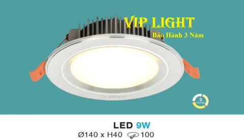  ĐÈN ÂM TRẦN VIỀN BẠC LED 9W BA 3 MÀU HUFA AT113 LED 9W 