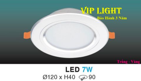  ĐÈN DOWNLIGHT ÂM TRẦN VIỀN BẠC LED 7W HUFA AB05 LED 7W 