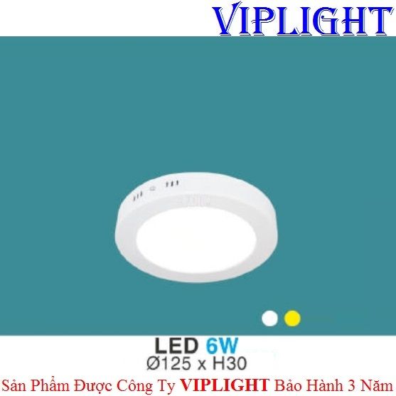 ĐÈN ỐP TRẦN, ĐÈN GẮN NỔI, ĐÈN ỐP NỔI _ TRÒN PHI Ø125 LED 6W MP 01 HUFA