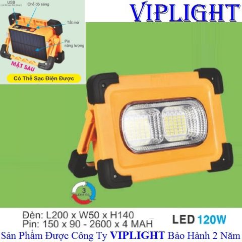  ĐÈN PHA NĂNG LƯỢNG LƯU ĐỘNG FNL-15 LED 120W (CÓ THỂ SẠC ĐIỆN) 